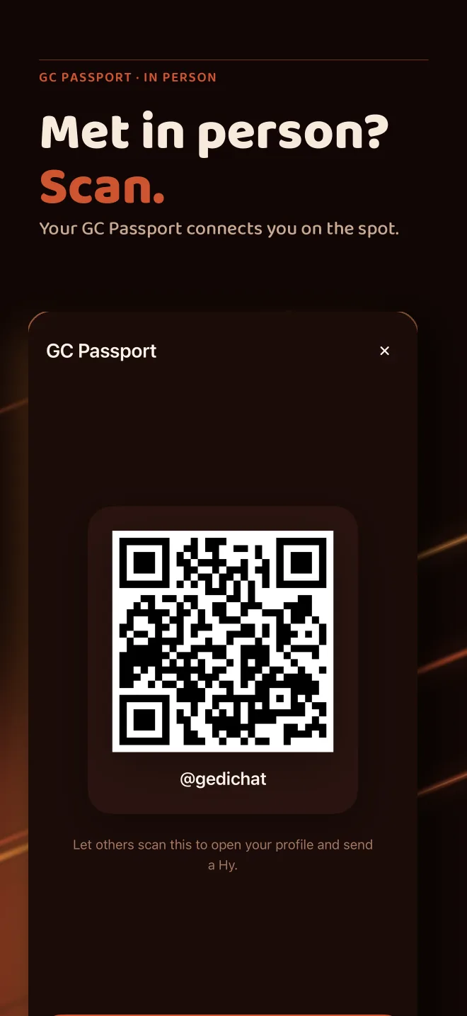 Met in person? Scan.